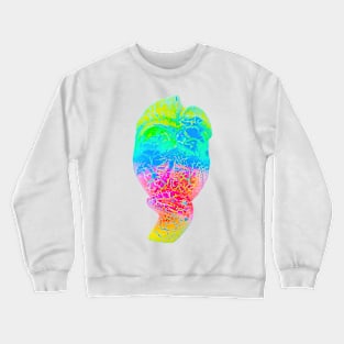 A bright multicolored Bali face mask cut out Crewneck Sweatshirt